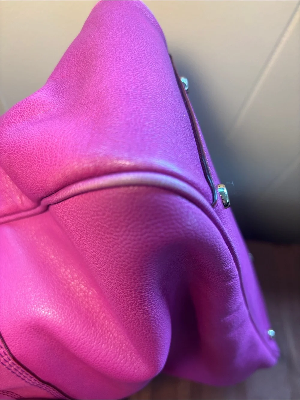 kate spade Vibrant Fuchsia Leather Satchel with Detachable Strap